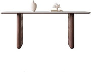 Mesa De Jantar Wooden Dining Table Modern Simple Walnut Color Home Retro Rectangular Wood Grain Rock Plate Diner Table