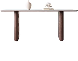 Mesa De Jantar Wooden Dining Table Modern Simple Walnut Color Home Retro Rectangular Wood Grain Rock Plate Diner Table