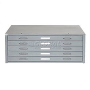 41" W Flat File Cabinet by Global Industrial – 40.75" W x 28.38" D x 16" H, Alloy Steel, Grey, Model 506825GY