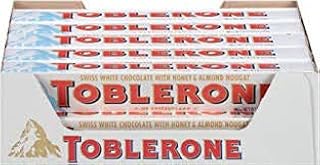 Toblerone Swiss White Chocolate Bars With Honey & Almond Nougat, 20 - 3.52 Oz Bars,, 20Count