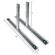 Flat Barrier Feet for Crowd Control Barrier by Global Industrial – Steel, Galvanized, Model G-BAR1.5-RFF2-GD