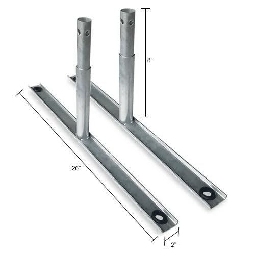 Flat Barrier Feet for Crowd Control Barrier by Global Industrial – Steel, Galvanized, Model G-BAR1.5-RFF2-GD