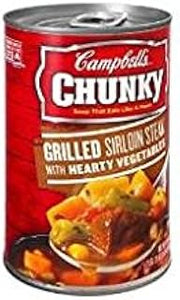 Campbell's Chunky Grilled Sirloin Steak with Hearty Vegetables Soup (Pack of 6) 18.8 oz Cans