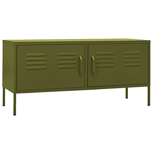 vidaXL Olive Green / 41.3\" x 13.8\" x 19.7\" / Industrial TV Mounts, Stands & Turntables