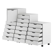 Winsome White / 1 Door, 17 Drawers / Transitional Storage Cabinets
