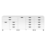 Winsome White / 2 Doors, 15 Drawers / Transitional Storage Drawer Units