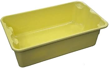 Molded Fiberglass Nest and Stack Tote 780208-5126 - 17-7/8" x10"-5/8" x 5" Yellow, Lot of 10