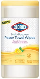 Clorox 32578 Multi-Purpose Paper Towel Wipe, Lemon Verbena Scent, 75-Ct. - Quantity 6