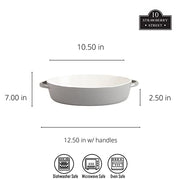 10 Strawberry Street Gray / 13" & 10.5" / Oval Bake & Serve Sets
