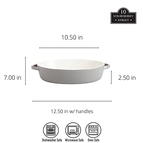 10 Strawberry Street Gray / 13" & 10.5" / Oval Bake & Serve Sets