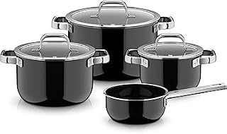 WMF Fusiontec Mineral Pro 0518695290 4-Piece Saucepan Set, Durable, Scratch-Resistant Material, Induction Cooker Set, Suitable for All Types of Cookers, Made in Germany, Black