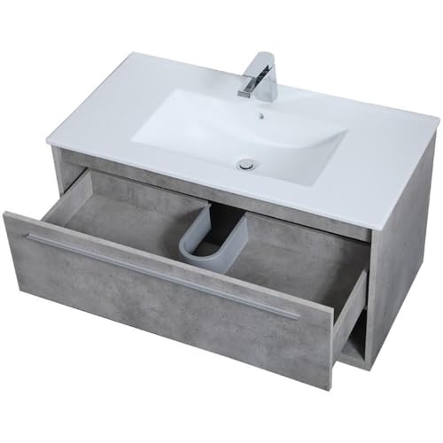 Elegant Decor 36" - Single / Brushed Nickel,gray,grey / Modern Bathroom Vanities