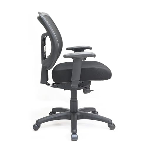 Eurotech Black / Upgraded Seat with Authentic TEMPUR-Material / 26 inches (W) x 19.3 inches (D) x 35 inches ( Home Office Desk Chairs