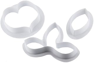 Martellato 40-W030 3 Piece Pansy Orchid Cutter Set, Plastic, White