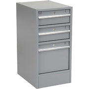 3 Drawer Workbench Pedestal W/Built-in Base by Global Industrial – 20"L x 15.75"W x 32"H, Steel, Gray, Model 606960