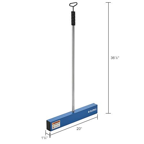 Global Industrial 1.75"L x 20"W x 36.88"H / Silver/Blue / Industrial Magnetic Sweepers