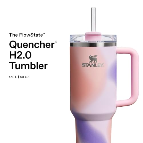 STANLEY Pink Pattern (Rose Petal) / 40 Ounces / Quencher H2.0 FlowState Tumbler Tumblers