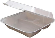 Ecopax U-Vent Hinged Foam Container, RE993, Regal-Plain 3-Compartment | 200/Case