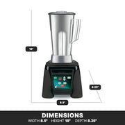 Waring 64 Ounce Stainless Steel Jar / Stainless Steel Container / Hi-Power Electronic Keypad Countertop Blenders