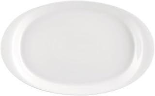 CAC China RCN-OD81 Deep Oval Platter W/Rim 18" Porcelain Oval, Super White, Set of 6