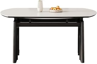 Mesa De Jantar Solid Wood Ash Dining Table Small Household Retro Foldable Rock Plate Diner Table