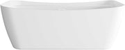 Elegant Kitchen And Bath 67" Soaking Bathtub In Glossy White With Polished White