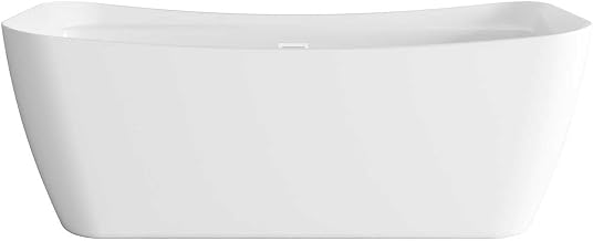 Elegant Kitchen And Bath 67" Soaking Bathtub In Glossy White With Polished White