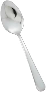 Winco 7 1/2" Silver Windsor Stainless Steel Dinner Spoon (Set of 12) | Dishwasher safe, Restaurant service, Great for Main Courses, Soups, Broth, Noodles and Tasting Service