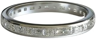 2.1ct Baguette Cut Moissanite Wedding Band Channel Set Eternity White Gold Plated