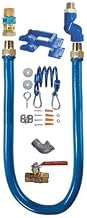 Dormont 16100KITS36PS 1" Blue Hose Moveable Gas Connector Kit 36" Long with Blue PVC, 1 Snap Fast QD, 1 Swivel MAX & 1 Pair of Safety Set