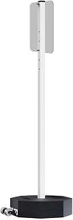 Plasticade Wheeled Recycled Rubber Base Portable Sign Stand System, 60 lbs with 72" Power Post Plastic Signpost for Parking Lots, Sidewalks, and Traffic, Durable and Resistant to Weathering, White