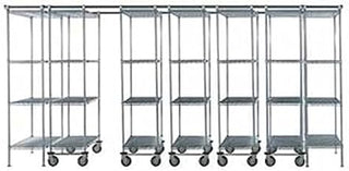 Nexel 7 Unit Space TRAC Storage Shelving, 14 Ft. Long, Poly-Z-Brite, 72" W x 18" D x 74" H