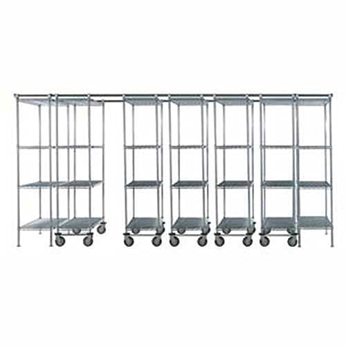7 Unit Space TRAC Storage Shelving by Nexel – 18"L x 72"W x 86"H, Alloy Steel, Chrome, Model B2177921