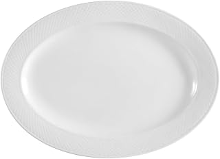 CAC China BST-81 Oval Platter 18" Porcelain Oval, Super White, Set of 6