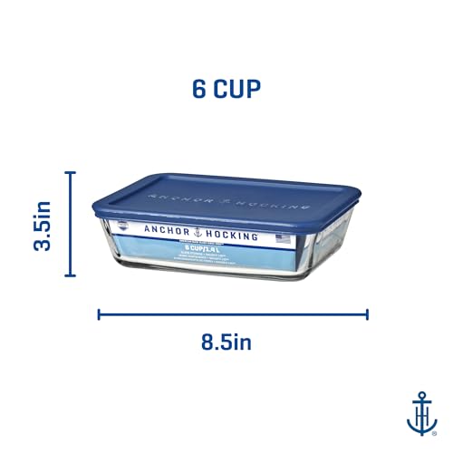 Anchor Hocking Navy / Large / 1.4 liters Container Sets