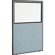 Office Partition Panel with Partial Window by Global Industrial – Steel Frame, Blue, Model OFP048R-96W-BL
