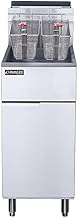 Dukers DCF3-LPG Liquid Propane Gas Commercial Floor Deep Fryer with 3 Tubes Burners 40lb 90,000 BTU