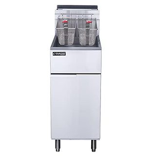 Natural Gas Commercial Floor Deep Fryer with 4 Tubes Burners 50lb by Dukers – stainless steel, Model DCF4-NG