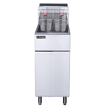 Natural Gas Commercial Floor Deep Fryer with 4 Tubes Burners 50lb by Dukers – stainless steel, Model DCF4-NG