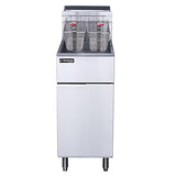 DCF3-LPG Liquid Propane Gas Commercial Floor Deep Fryer with 3 Tubes Burners 40lb by Dukers – Stainless Steel, Model DCF3-NG