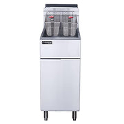 Natural Gas Commercial Floor Deep Fryer with 3 Tubes Burners 40lb by Dukers – Stainless Steel, Model DCF3-NG