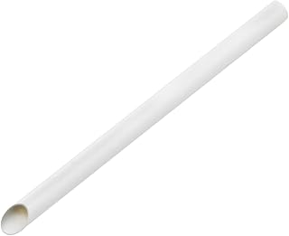 PacknWood 210CHS212W 0.5 x 7.9 in. Beveled Straw for Bubble Tea White - 3000 Piece
