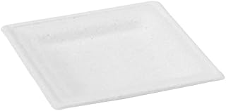 PacknWood 210APU1718 -Duty Biodegradable Square Sugarcane Plates - Disposable White Plates - Microwavable - Oven Safe - Biodegradable, and compostable Plate 6.3x6.3 in - Case of 500