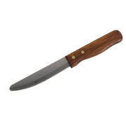 Winco KB-15W Wooden Handle 5" Blade Jumbo Steak Knifes - Dozen – Kitchen Knife