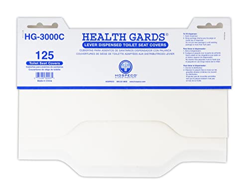 Health Gards HOSHG1000 Disposable Toilet Seat Covers - Half-Fold (250-Pack by Hospeco – 15.55 inches x 15.55 inches x 6.3 inches, Paper, White, Model HG-3000C