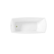67" Soaking Single Slipper Bathtub in Glossy White/Gold by Elegant Kitchen and Bath – Acrylic, White, Model BT21267GW-BGD