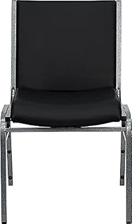 Flash Furniture 20XU60153BKVYL Vinyl Heavy Duty Stack Chair with Arms, Black, 20/Pack