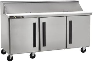 Traulsen CLPT-7230 72" 3-Section Mega Top Refrigerated Prep Table - (1) Left Hinged (2) Right Hinged Solid Doors