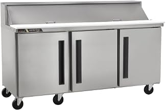 Traulsen CLPT-7230 72" 3-Section Mega Top Refrigerated Prep Table - (1) Left Hinged (2) Right Hinged Solid Doors