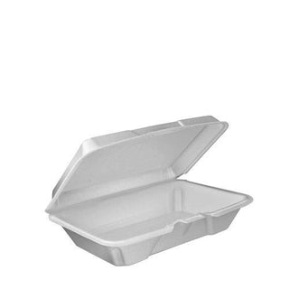 Dart 206HT1R PE Single Foam Hinged Container - Pack of 200